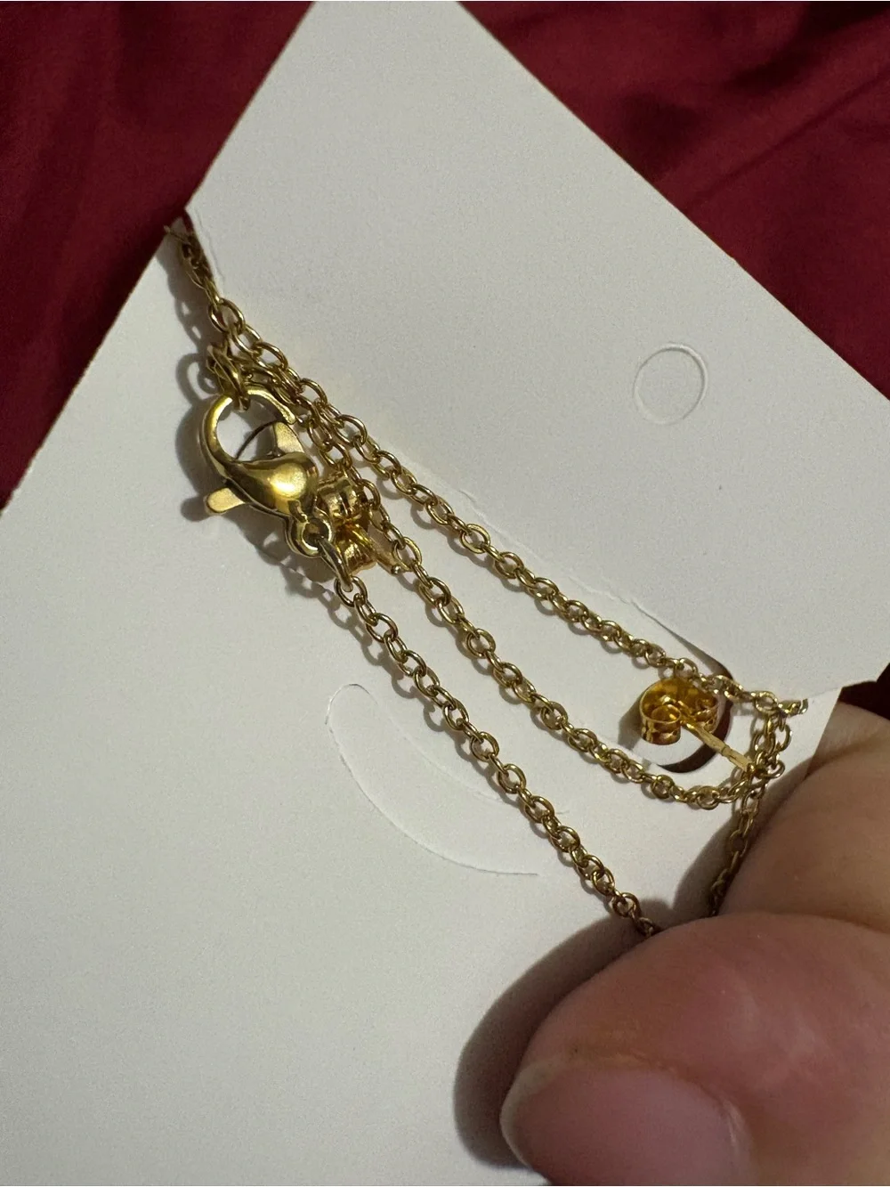 Gold Letter V Stainless Steel Necklace Set